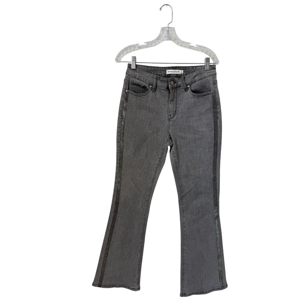 Rebecca Minkoff Gray Flare Jeans With Rhinestone Detail Size 4